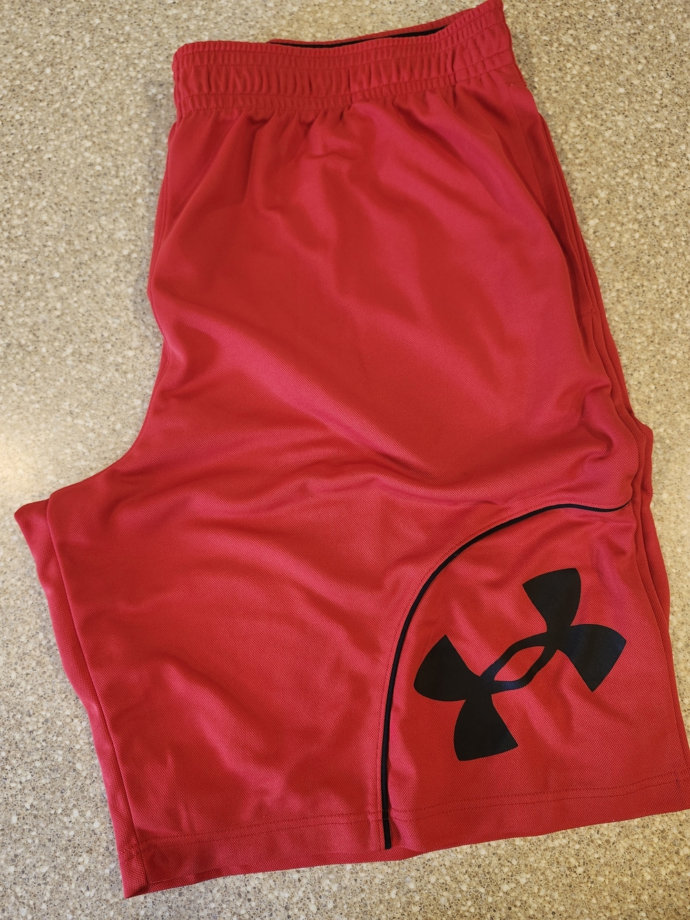 Under Armour Red Men's Performance Shorts with Black Logo